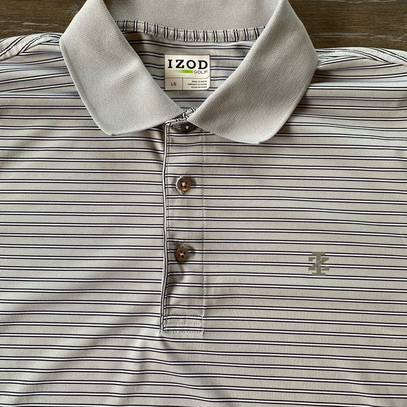 2/$15 Izod gray men’s golf polo dri fit size large - Picture 2 of 3